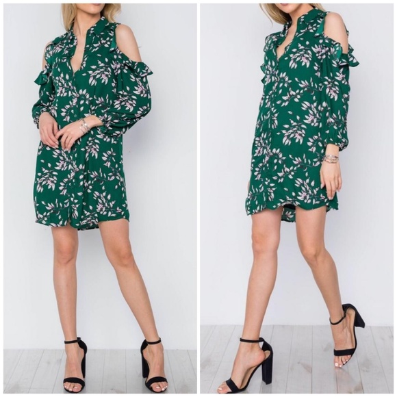 Collective Concepts Stitch Fix Green Floral Dress - Picture 2 of 4